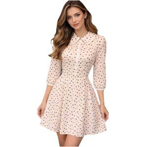Ted Baker Ivory Polka Dot Fit & Flare Dress Sz 0/ US 2